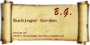 Buchinger Gordon névjegykártya